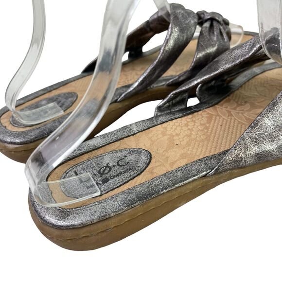 Boc Born Concept Silver Metallic Thongs Slides Sandals Flats Slip On Shoes sz 11 - Picture 5 of 16